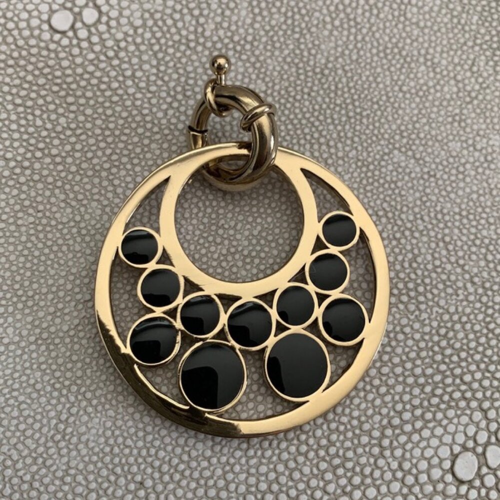 Dyrberg/Kern Idoya large black enamel pendant
